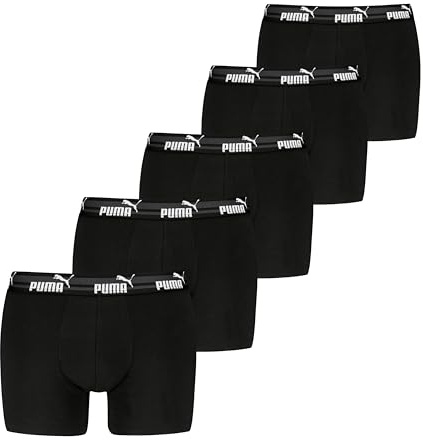 Puma Calzoncillos Tipo bóxer para Hombre (5 Unidades), Negro, XL