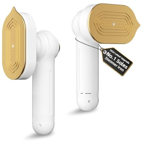 Dampfbügeleisen Mini, Faltbares Tragbares Reisebügeleisen, 15 Sekunden Schnelles Aufheizen, Mini Bügeleisen Dampf Handdampfbügler für Zuhause und Unterwegs (Elegantes Weiß)