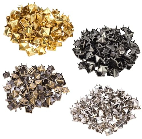 HDGSAFD 200 Pièces De Rivets Carrés, Rivets Métalliques, Décoration De Rivets À La Mode, Peuvent Être Utilisés pour Les Vêtements, Chapeaux, Chaussures, Sacs