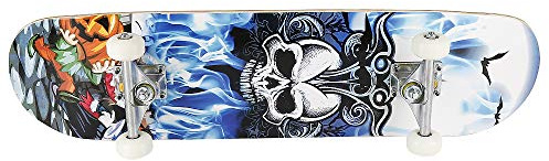 Skateboard Complet pour Enfants, Adolescents et Adultes, débutants, Double Kick Maple Deck Concave Cruiser Skateboard avec Outil en T