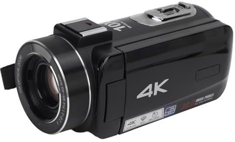 Tbest Caméscope Numérique 4K 10x3 Pouces écran Tactile IPS 6 Axes Anti-secousse Zoom Optique écran Tactile Caméra HD pour Voyage
