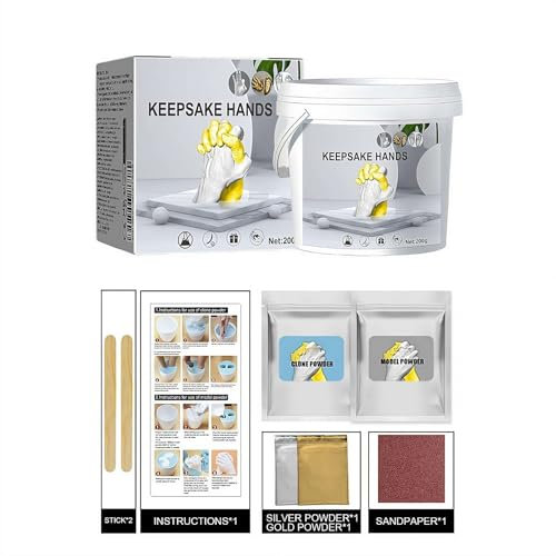 Yiokii Handabdruck-Set Für Paare Oder Die Familie, Andenken-gips-Handabdruck-Set, Gipsstatue, Handform-Set Für Sie Und Ihn, Andenken-skulptur, Hochzeit, Kinder, Urlaubsaktivitäten, Erntedankfest