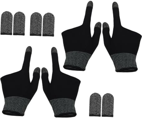 Fingerlinge für Gamer, 2 Paar, Nylon und Graphen, für E-sport und Billard | Rutschfest und Atmungsaktiv, Präzise Steuerung Am Touchscreen, Dünn für Mobile Spiele