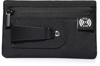 KYJiuLiu RFID Hidden Clip Stash Money Belt - Ultra Thin Anti-Theft Travel Pouch with Credit Card Slots for Women/Men, Perfect for International Travel, Daily Commute & Outdoor Activities (Black)