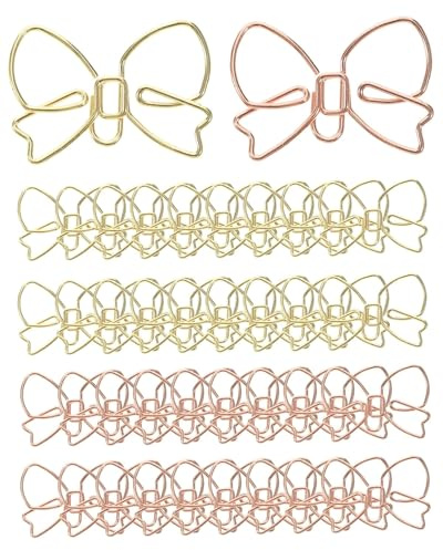 UYRVAPE 40pcs Büroklammern Herzform, Metall, buntes Tier-Design, Schleifen-Büroklammern, Cartoon-Lesezeichen für Büro, Schule, Notizbuch, Geschenke für Frauen, Kinder, Haustierliebhaber, Kollegen