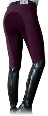 GMGQJST Pantaloni per Cavallo Pantaloni da Equitazione da Donna Pantaloni Attillati da Corsa con Elastico a Vita Alta Pantaloni da Corsa da Donna Pantaloni da Arrampicata(Wine Red,M)