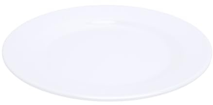 Omabeta Assiettes de Dîner de 4pcs 9 Pouces, Assiettes Rondes en Mélamine Réglées pour les Repas du Dessert de Salade, Blanc, 22,5x2 Cm / 8,9x0,8 Pouces