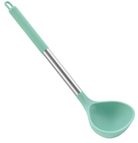 Cuchara Sopera Cuchara de sopa de mango largo for el hogar para Cocinar en La Cocina(Verde)