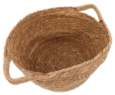 VERDANVERSE Newborn Photo Props Basket Lightweight Woven Photography Prop for Shower Nursery Storage Multifunctional Khaki Wicker Basket for Photoshoot and Milestone Moments