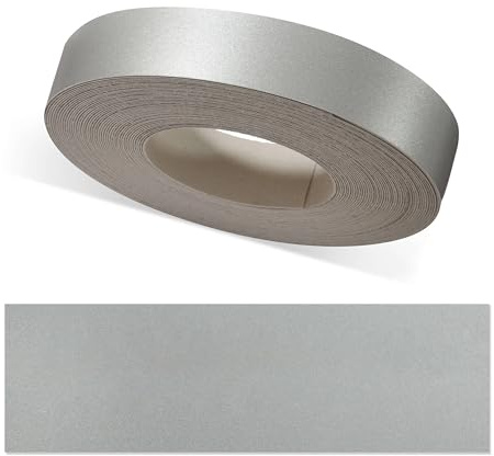 ben+camilla.com Kantenumleimer zum Aufbügeln | Aluminium Metallic 20 mm x 25 m Rolle (glatt glänzend/metallisch) | Premium Qualität für professionelle Ergebnisse | Kantenschutz