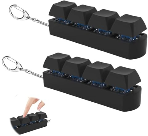 AYZDJ 2 Pack Keyboard Fidget Toy, Clicky Button Sensory Toy, Portable Stress Relief Gadget, Mini Silent Fidget Keychain, Anxiety Relief Accessory for Office, Home and Daily Leisure
