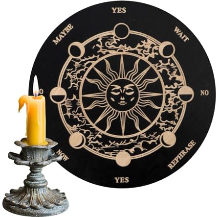 Tabla de péndulo para adivinación y oráculo, tablas de espiritismo con letras y punteros de madera - Ouija juego de mesa adivinación para principiantes y
