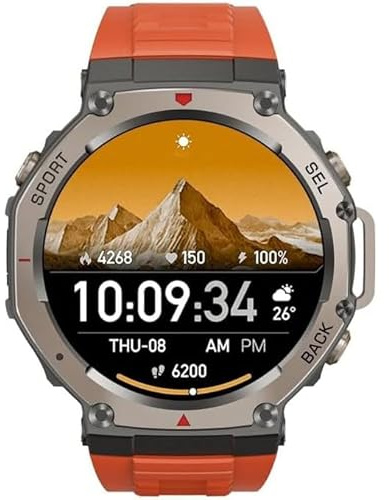 VOKAIS Sekoda-s GPS Smartwatch Verbesserte Version 2026 – Dualband GPS & 6 Satelliten, 170+ Fitness- & Gesundheitsdaten, Herzfrequenz & SPO₂, 15 Tage Akku, Bluetooth 5.3, Wasserdicht, Rot