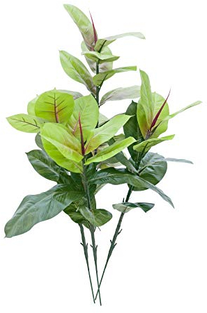 EUROPALMS Gummibaum, Kunstpflanze, 100cm | Natürlich wirkende Blätter, ideal für Gestecke