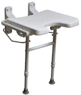 NRS Healthcare M00789 Shower Seat - Wall Mounted with Legs (Eligible for VAT Relief in The UK)
