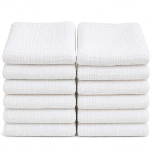 DuDu N Girlie Premium Qualität Baby Mullwindeln 100% Baumwolle, Super Weich, Made in EU, weiß
