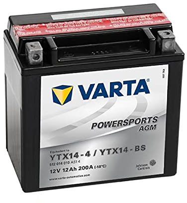 Varta Batteria Moto Powersports AGM YTX14-4/YTX14-BS Batteria Moto Scooter