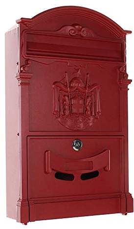 Boîte aux lettres Profirst Mail PM 700 Rouge Tôle d'acier (HxLxP) 410x260x90 mm Porte-badge Hublot Serrure à cylindre avec 2 clés Boîte aux lettres murale avec matériel de fixation