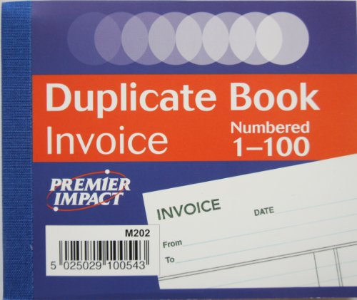 Premier Impact (By Silvine) Duplicate Invoice Book 102x125mm (100 Numbers) x1 Single Book