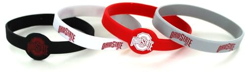 NCAA Ohio State Buckeyes Silicone Bracelets, 4-Pack