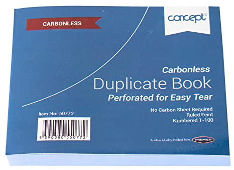 [Pack of 2] Carbonless 100 Page Duplicate Books Invoice Receipt Lined A6 Numbered Pads