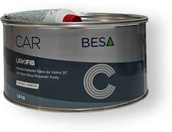 Mastic polyester fibre de verre 2C URKI-FIB Vert 1,8KG BESA