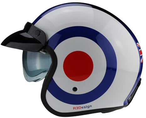 ViPER Motorcycle Helmet with Inner Sun Visor RSV06 Plus Open Face Jet Motorbike Helmets for Adult - Motorbike Rider Road Legal ECE2206 Approved for Cruise Bike Chopper Moped Scooters