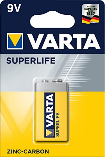 Varta 42338 Superlife 6F22/9V Bloc de 10 Piles au chlorure de Zinc 9 V