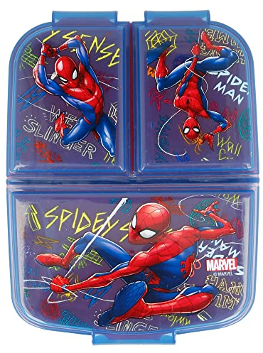 Spiderman (Marvel) 3 Fächer Kinder Sandwich Box - Snack Box - Dekorierte Lunch Box