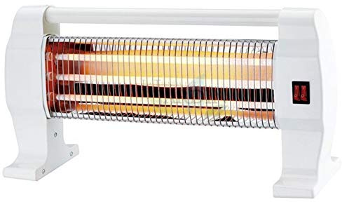 Suinga Stufa al quarzo 1200 W, 3 tubi e 3 livelli di temperatura. Sistema di protezione in caso di ribaltamento accidentale della stufa. Maniglia per il trasporto