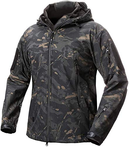LiliChan Militärische Softshell-Taktikjacke für Herren Outdoor-Sportarten Jagdarmee Wasserdichter Oberbekleidung-Mantel