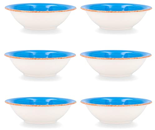 Quid Set 6 ciotole per zuppa in ceramica gres | piatti fondi blu 18 cm, standard