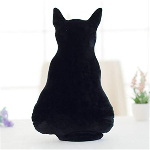 Nicole Knupfer Sofakissen in Form Einer Katze, niedliche Tier-Silhouette, weicher Plüsch, schönes Geschenk für Zimmer von Mädchen und Jungen, Plüsch (Schwarz,45cm)