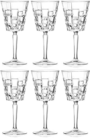 Barski Wine Glass - Goblet - Red Wine - White Wine - Water Glass - Stemmed Glasses - Set of 6 Goblets - Crystal like Glass - 9.3 oz. Beautifully Designed Made in Europe