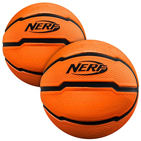 NERF Mini-Schaumstoff-Basketbälle – Schaumstoff-Basketbälle für drinnen und draußen, 12,7 cm – Basketbälle für Mini + über der Tür Basketballkörbe – 2 Bälle im Lieferumfang enthalten –