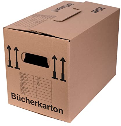 20 x Bücherkarton Umzugskarton Aktenkarton 500 x 300 x 350 mm bis 40 kg mit stabiler starker Doppelwelle, Menge wählbar von 5 bis 240 Stück