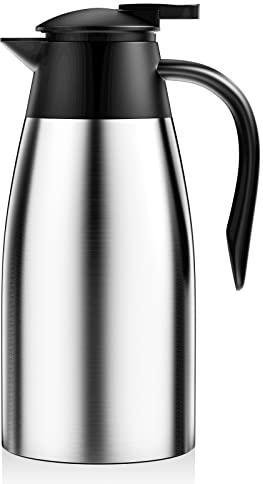 Uootach Jarra Térmica 2 litros Hervidores al vacío aislados, Se mantiene caliente durante 24 horas, Retención de frío y calor, para hervidores, teteras y cafeteras para mantener bebidas calientes