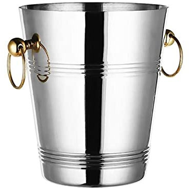BTZHY EIS Eimer,Eiseimer Champagner Eimer,Weinkühler Sektkühler, Edelstahl Eiskübel,Eiskübel, Party-Eiskübel Große Getränkekübel Eiskübel Edelstahl Champagner Eiskübel Weinkühler Silber