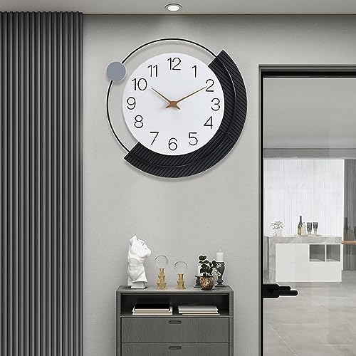 Large Metal Wall Clocks Decor Modern Silent Big Wooden Wall Clock Non Ticking Battery Operated Quartz Clock for for Living room Kitchen Bedroom Decorative Bathroom Outdoor Indoor 16 Inch