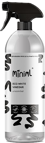 Miniml Eco White Vinegar Cleaning Unscented 750ml - All Natural Multi-Surface & Multi-Purpose Cleaner, Limescale Remover, Laundry Softener & More - 100% Vegan & Cruelty Free