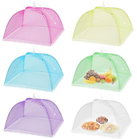 Lovesmile Obst Fliegenschutz, 6 Stücke Abdeckhaube Essen, Fliegenhaube Lebensmittel, Obst Abdeckung Gegen Fruchtfliegen Geeignet für Essen Obst Grillen