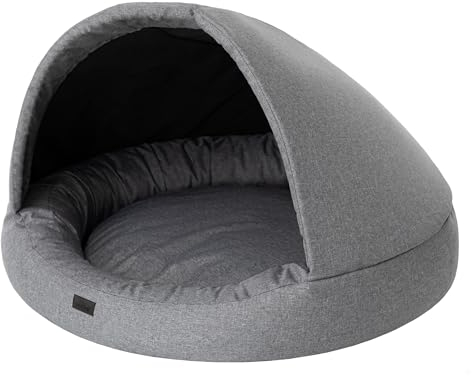 Hundehöhle Hundebett Katzenbett Hundehütte Haustierbett Hundehaus Hundeliegen Hundesofa Korb Sofa Schlafplatz, Größe 1: 80 x 80 x 62 cm, Anthrazit