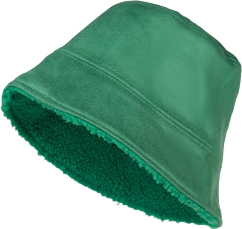 styleBREAKER Unisex Wende Fischerhut Teddy Veloursleder Optik | Reversible Bucket Hat für Herbst und Winter, 7cm Krempe, 17cm Höhe, beidseitig nutzbar, wärmend, passend für 58cm Kopfumfang.