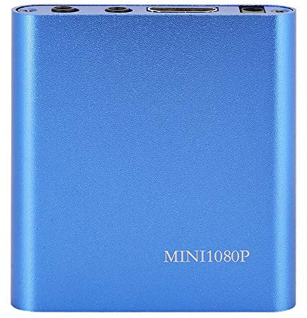 Lettore Multimediale1080P, Design Compatto e Portatile, Supporta Video MKV e Film Blu-ray, con Telecomando (100-240 V) (BLUE)