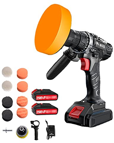 NOALED Buffer Polisseuse sans Fil Polisseuse de Voiture Machine à cirer sans Fil Petit Outil électrique Brosse à cirer Portable à la Maison avec 2 Batteries Li-ION
