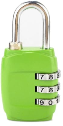 Grünes Zahlenschloss – 3-stelliges Vorhängeschloss, schlüssellos, rücksetzbare Gepäckschlösser für Rucksack, Fitnessstudio, Schule und Mitarbeiterspind (1 Stück/Set)