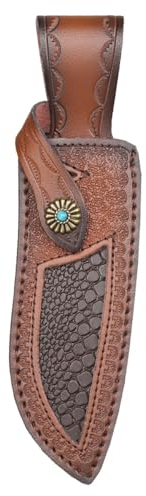 Messerscheide, Leder Messertasche, Faltbarer Taschenmesser Hülle, EDC Organizer Holster mit Schnappverschluss und Gürtelschlaufe für 6,4 Zoll Klingenmesser