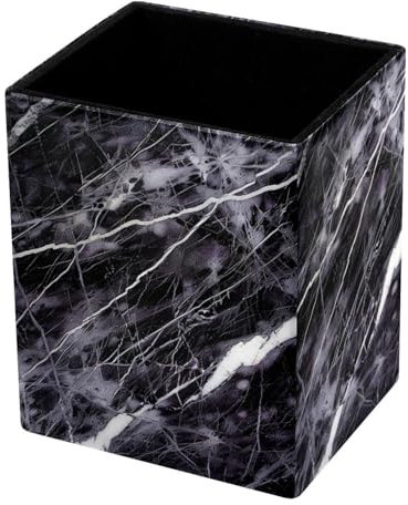 FNETJXF Büro-Organisation, Make-up-Pinselhalter, Organizer, Kunstleder-Caddy, modernes graues Marmor-Muster, Bürobedarf, Schreibtisch-Organizer