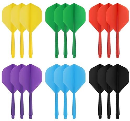 Accmor 18pcs Integrated Dart Shaft and Flights, Dart Flights for Steel Tip Darts/Soft Plastic Tip Darts, Dart Replacement Flights Accessories