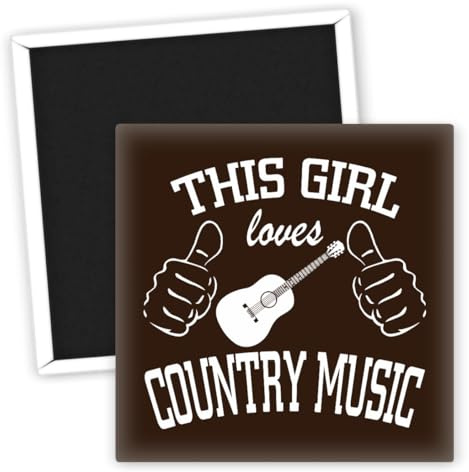 This Girl Loves Country Music - Kühlschrankmagnet Geschenkideen - Musikmagnete für Frauen - Originelle Kühlschrank Deko - Geschenk für Country Musikliebhaber - Bunte Kühlschrank Accessoires